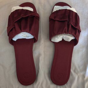 THE ROW burgundy satin sandals (new)